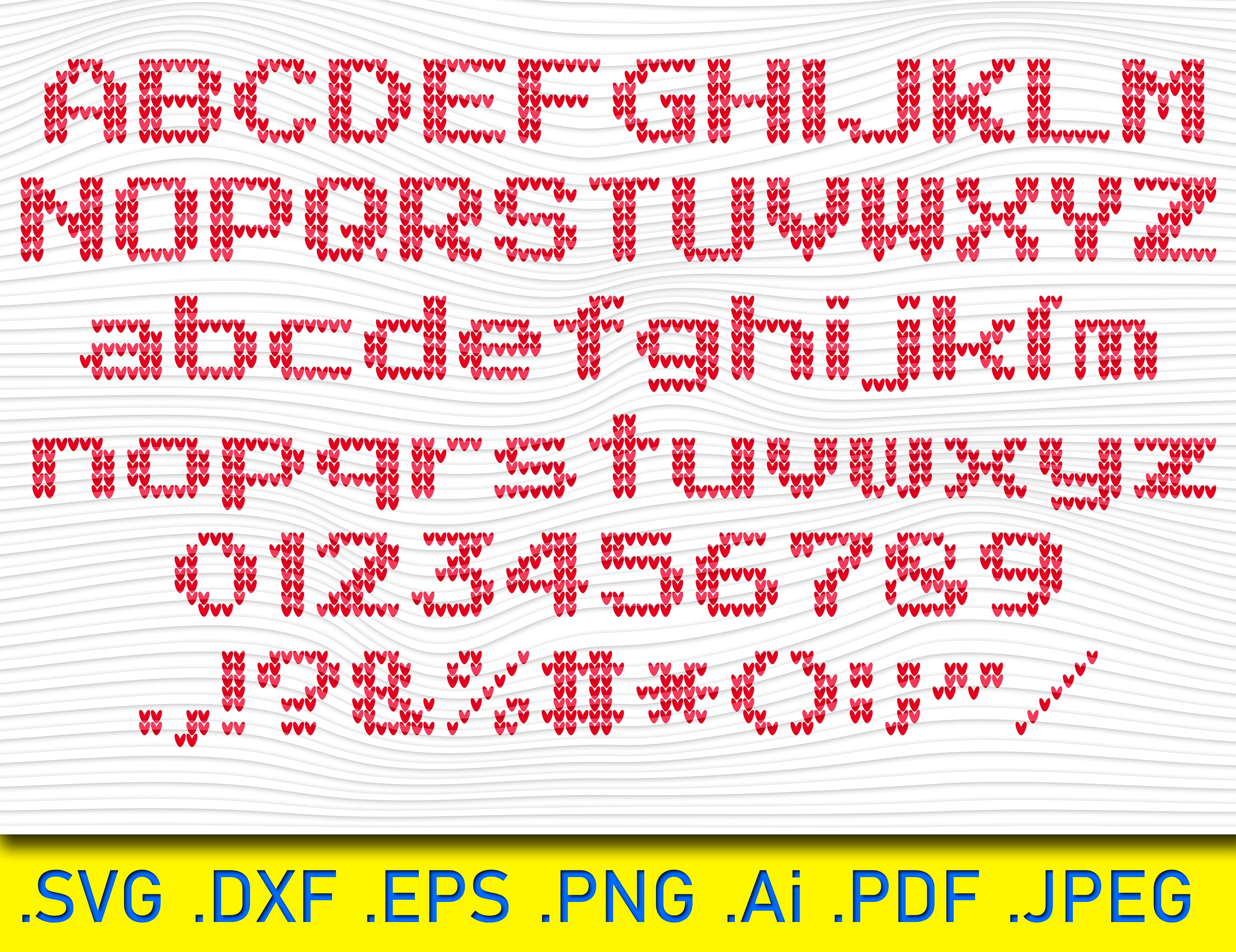 Winter Sweater Font knitted christmas sweaters letters knit Etsy