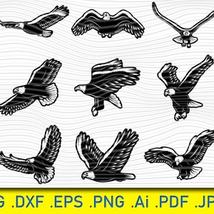 EAGLE SVG, eagle cut file, eagle silhouette, eagle dxf, eagle vector, eagle head svg, eagle cricut, eagle eps, eagle logo svg, stencil, dxf