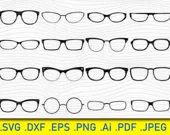 16 Eyeglasses Svg, Sunglasses SVG, Sun glass clipart, eye svg, glasses clipart, summer svg, fashion, stencil, vinyl cut files, iron on files