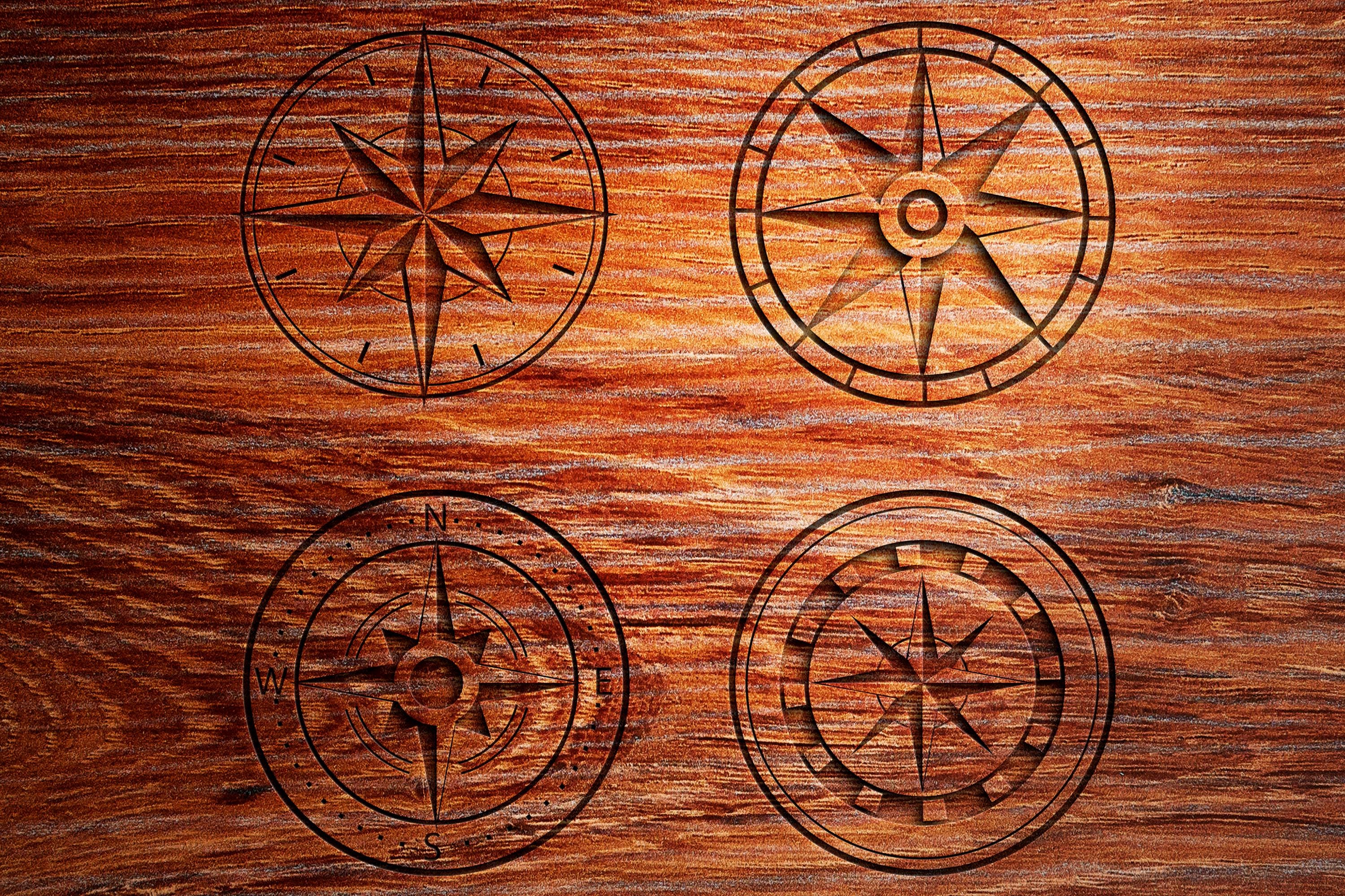 Compass Rose SVG Clipart, Nautical Laser Engraving File (digital ...