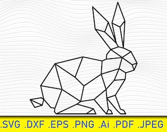 Geometric Rabbit, Hare, Bunny, Geometric Bunny SVG, Easter, Geometric Rabbit SVG, Easter svg, Rabbit svg, Spring svg, Animal Svg, Silhouette