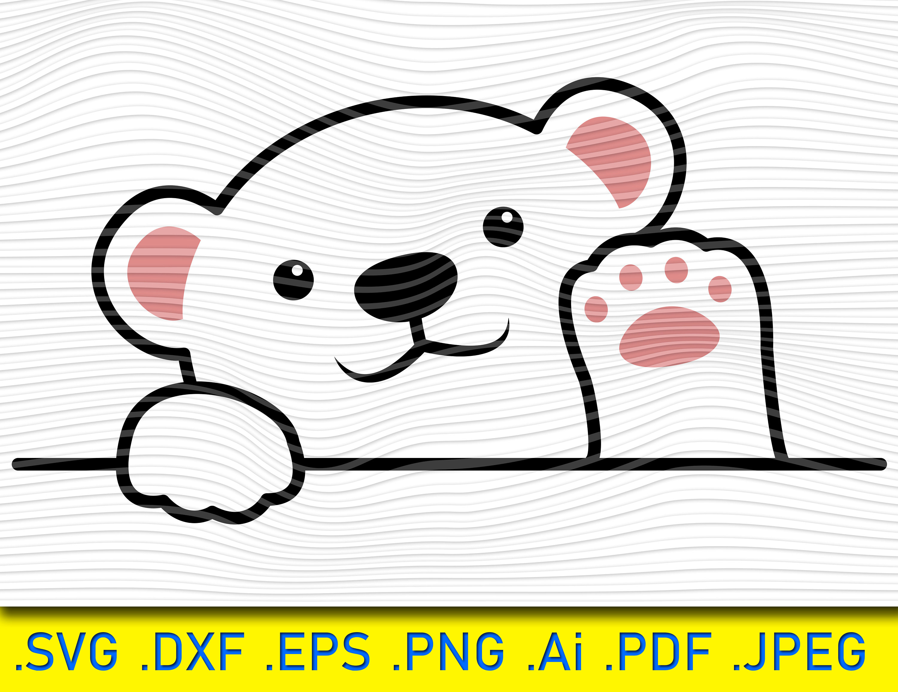 Download Polar Bear Waving Paw Cartoon Polar Bear Svg Baby Bear Etsy