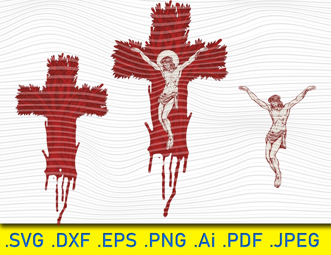 Jesus and Cross Laser Cut File. Vector File for Laser Cutting. Wall Art ...