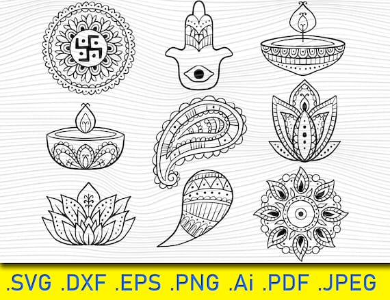 Hand Draw Sketch Diwali Oil Lamp Festival Background Stock Vector by  ©Harryarts 539242826