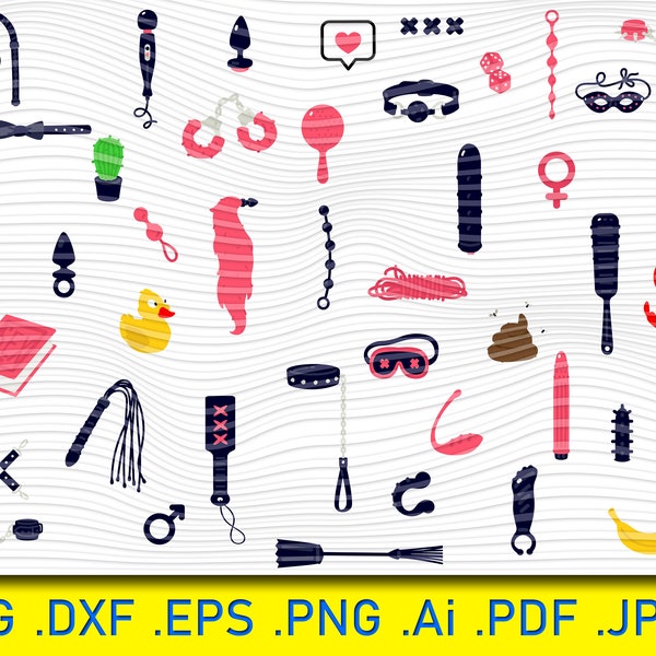 43 Sex toys, toys adults, pleasure instruments, Sexual Things Svg, Adult Sex Toys Svg, Handcuffs Svg, Spanking Svg File, BDSM Svg, Sexual
