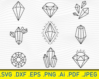 Gems SVG, Diamond SVG, Precious Stone, SVG files for Silhouette, Cameo and Cricut, Gemstones Clipart png, Gemstone Svg, Crystal Gem Cut File