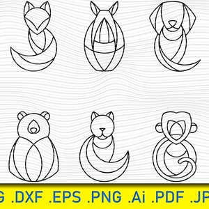 Geometric animals Svg, Svg file, Dxf files for laser, plasma cut metal art, dxf files for cnc, wall decor, svg animals, files for cricut