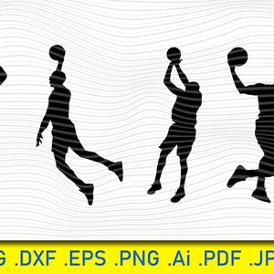 Basketball Player svg Bundle, Basketball Player Silhouette, Digital Basketball Player Files für Cricut, Basketball Png, svg für Shirts