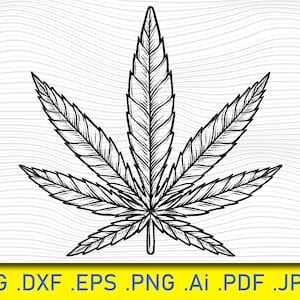 leaf svg, hemp leaf, svg, silhouette, dxf, icon, pdf, png, design, file, Vector