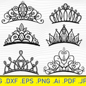 Princess crown svg,Royal Crown SVG File, King Crown SVG, Queen Crown SVG, Princess Tiara Svg, File For Cricut,princess svg dxf png crown