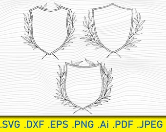 Laurel Crest SVG: Wedding Coat of Arms Emblem (Digital Files)