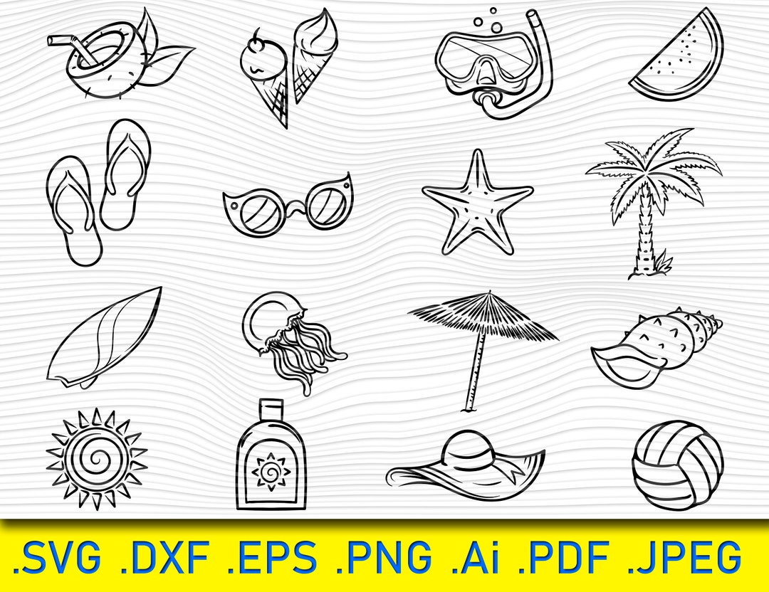 16 Summer Beach Bundle Svg Beach Svg Summer Svg Beach Cut File - Etsy