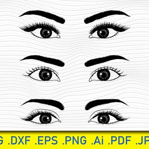 Eyes svg,gaze svg,girl svg,eyes bundle,eyelashes,makeup svg,beauty svg,brows svg,women eyes,eye shadows svg,silhouette svg,vector svg
