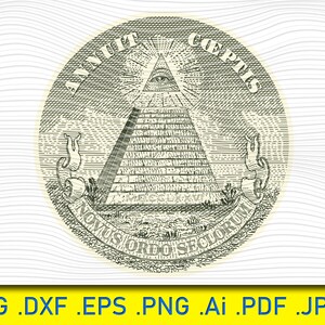 Ein-dollar-Elemente, Dollar-Svg, Annuit Céptis-Svg, Novus Ordo Seclorum, Auge der Vorsehung, Geld-Svg, Clip Art, Bargeld-Svg, Cashback-Svg