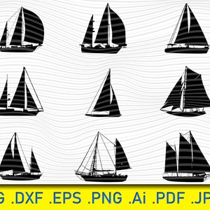 Sailboats Collection, Sailboat Svg Bundle, Nautical SVG, Ship SVG, Vessel SVG, Old Ship svg, Vector Clipart, Ship svg, Boat svg, Cruise svg