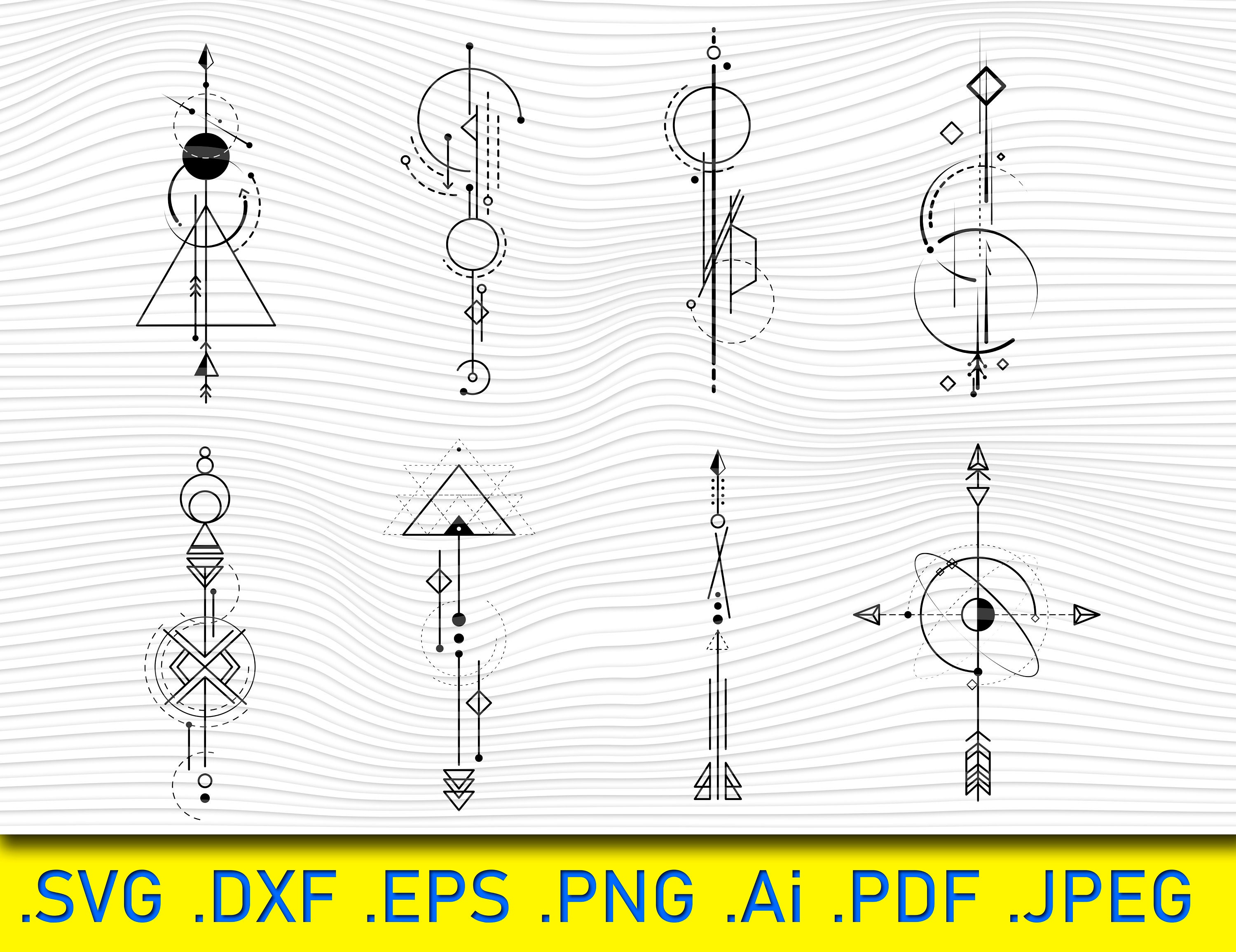 Geometric Sacred Symbols SVG: Abstract Mystical Vector Set (Digital Download)