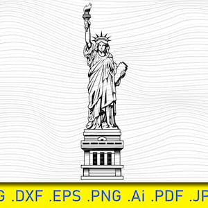 Estátua da Liberdade SVG, Lady Liberty SVG, 4 de julho SVG, América SVG, Arquivos de corte para Silhouette, Cricut SVG, Dxf, Ai, Eps, Png, Clip Art