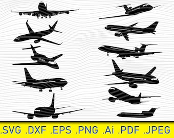 11 Flight Aviation, Airplane Svg, Airplane SVG Bundle, Passenger Airplane SVG, Airplane Clipart, Cut Files For Silhouette, Aircraft Svg, Png