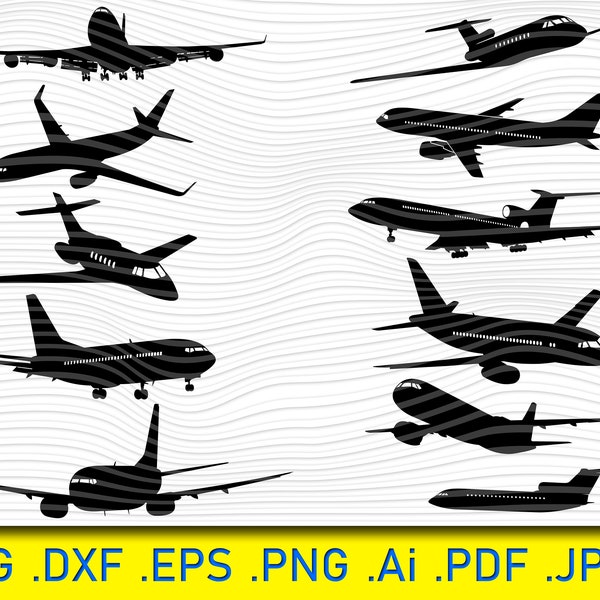 11 Flight Aviation, Airplane Svg, Airplane SVG Bundle, Passenger Airplane SVG, Airplane Clipart, Cut Files For Silhouette, Aircraft Svg, Png