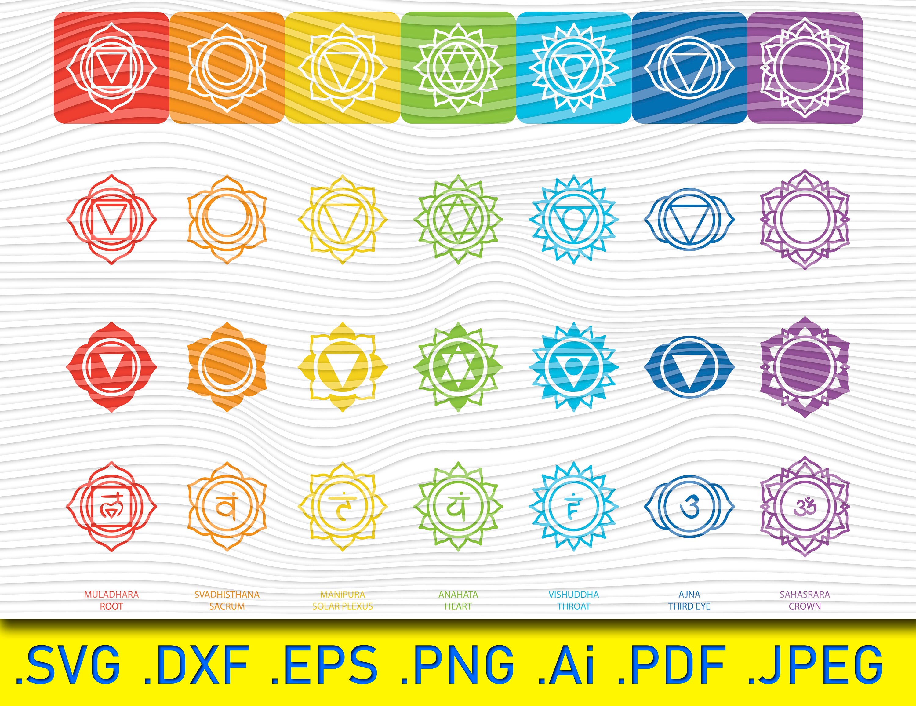 Art & Collectibles Drawing & Illustration Chakra symbols svg Chakra svg