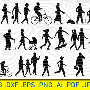 Silhouette de 22 personnes qui marchent, groupe de personnes, jeune femme, dame svg, svg enfant, famille marchant, couples amoureux, couples, téléchargement numérique