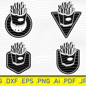 French Fries Svg, Fries Svg, Fast Food Svg, French Fry Box svg, Handdrawn svg, Street food, Fast Food clipart, Burger Svg, Food svg cut file