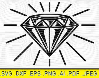 Diamond SVG File: Clipart, Silhouette, Cricut (Digital Download)