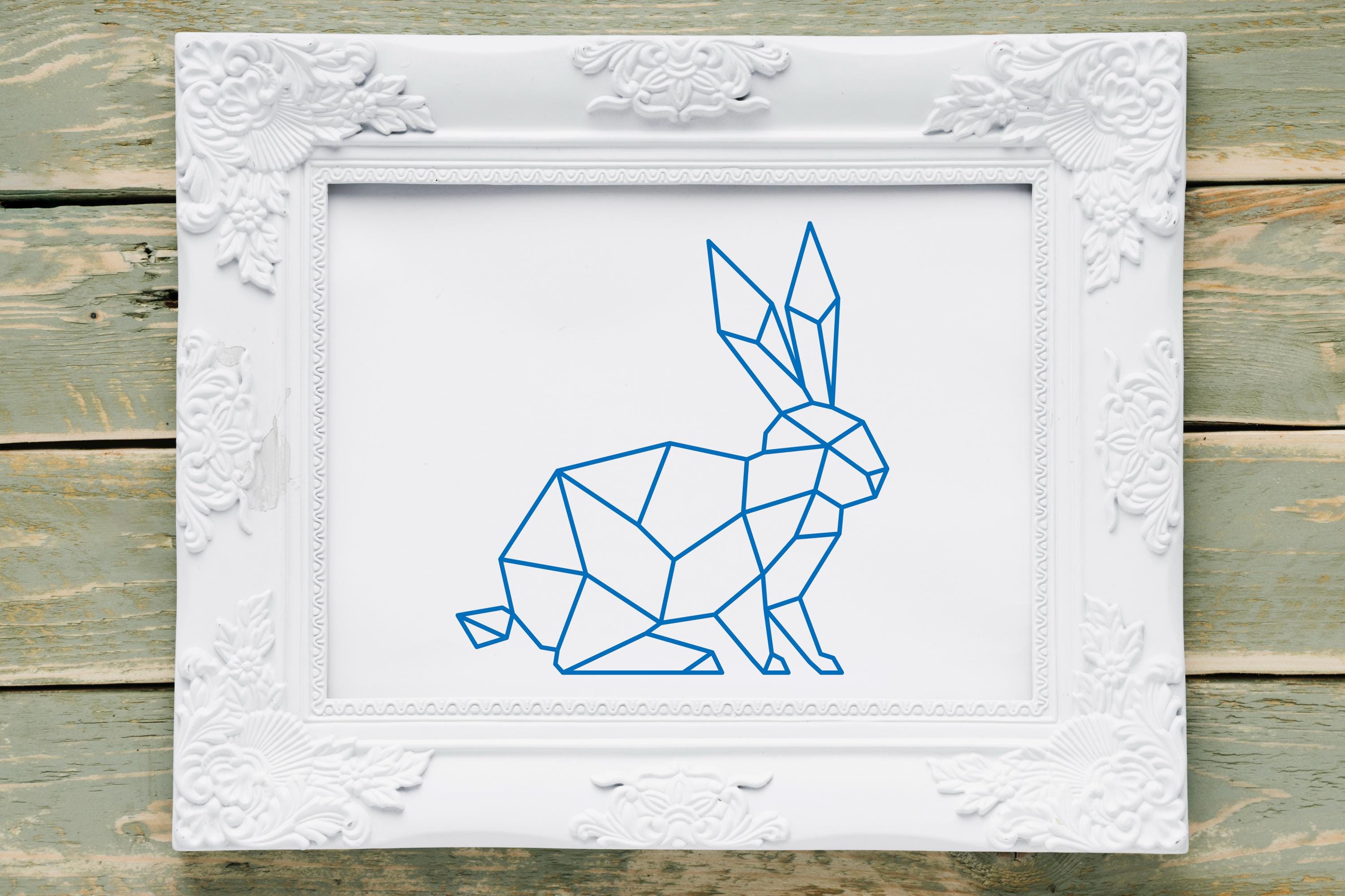 Geometric Easter Rabbit Geometric Rabbit, Hare, Bunny, Geometric Bunny SVG, Easter, Geometric ...