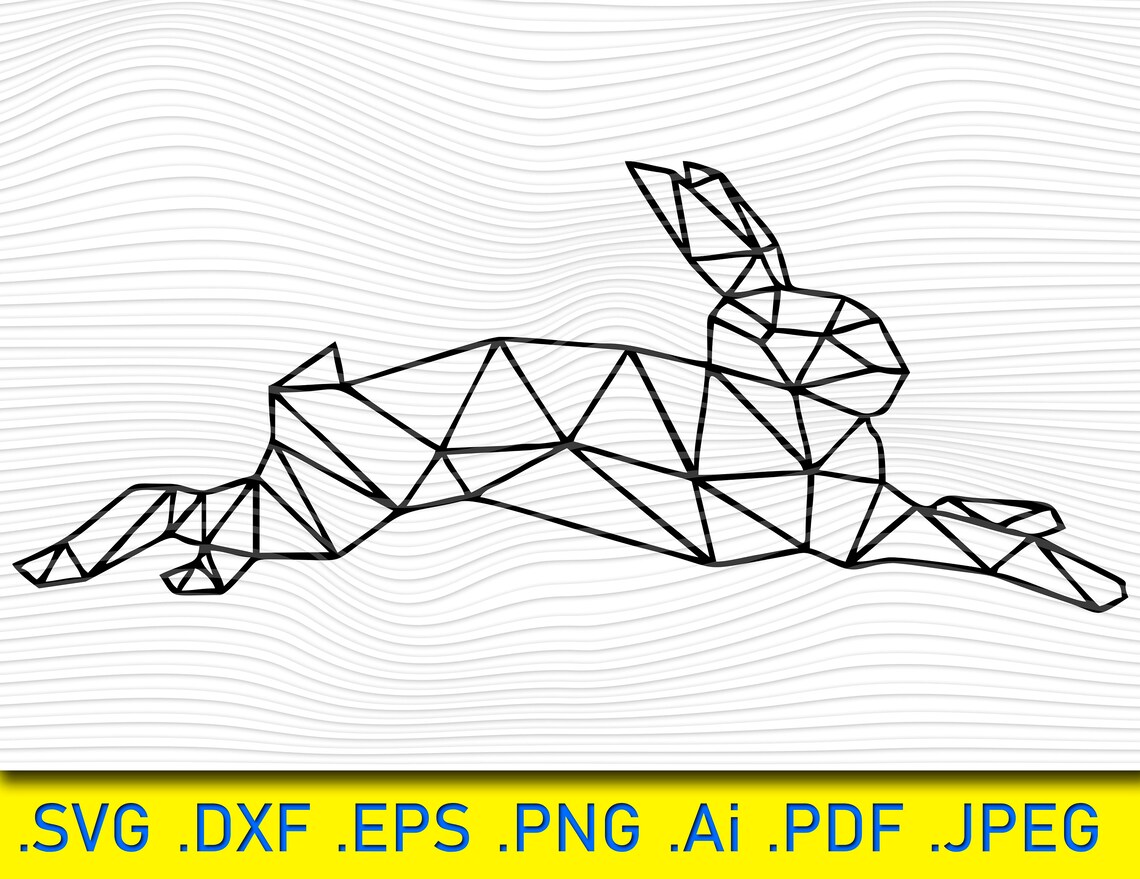 Rabbit Hare Jumping Bunny Hop Geometric Rabbit Easter - Etsy