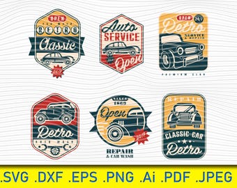 Retro Car Garage SVG: Repair Shop Clipart (Digital Files)
