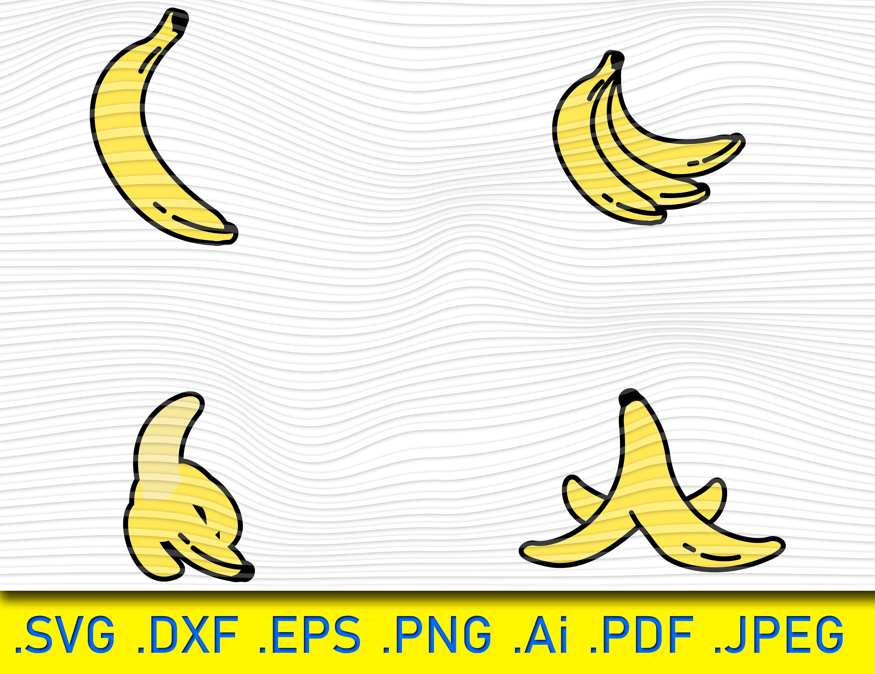 Banana SVG Banana PNG Banana Clipart Banana Cut File Etsy