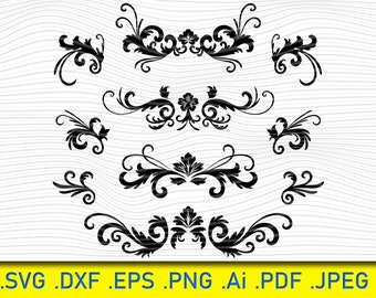 Vintage Flourish Ornament Vector Collection (SVG, PNG, EPS)