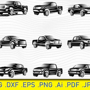 Pickup Truck SVG Bundle, Pickup Truck SVG, Pickup Truck Clipart, Cut Files For Silhouette, Files for Cricut, Vector, Svg, Dxf, Png, Design