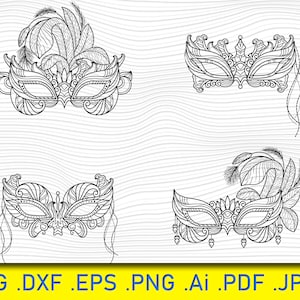 Carnaval masker Svg-bestand, maskerade Svg, theater masker svg, carnaval masker ClipArt, mardi gras svg, masker silhouet, Venetiaans masker png, Cricut