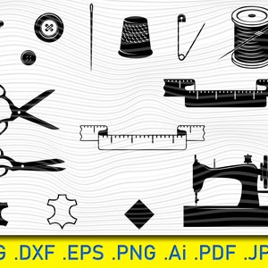 Sewing Svg Bundle,scissors svg,needle svg,button svg,Sewing clipart vector svg png dxf eps stencil cut file for silhouette cricut vinyl file