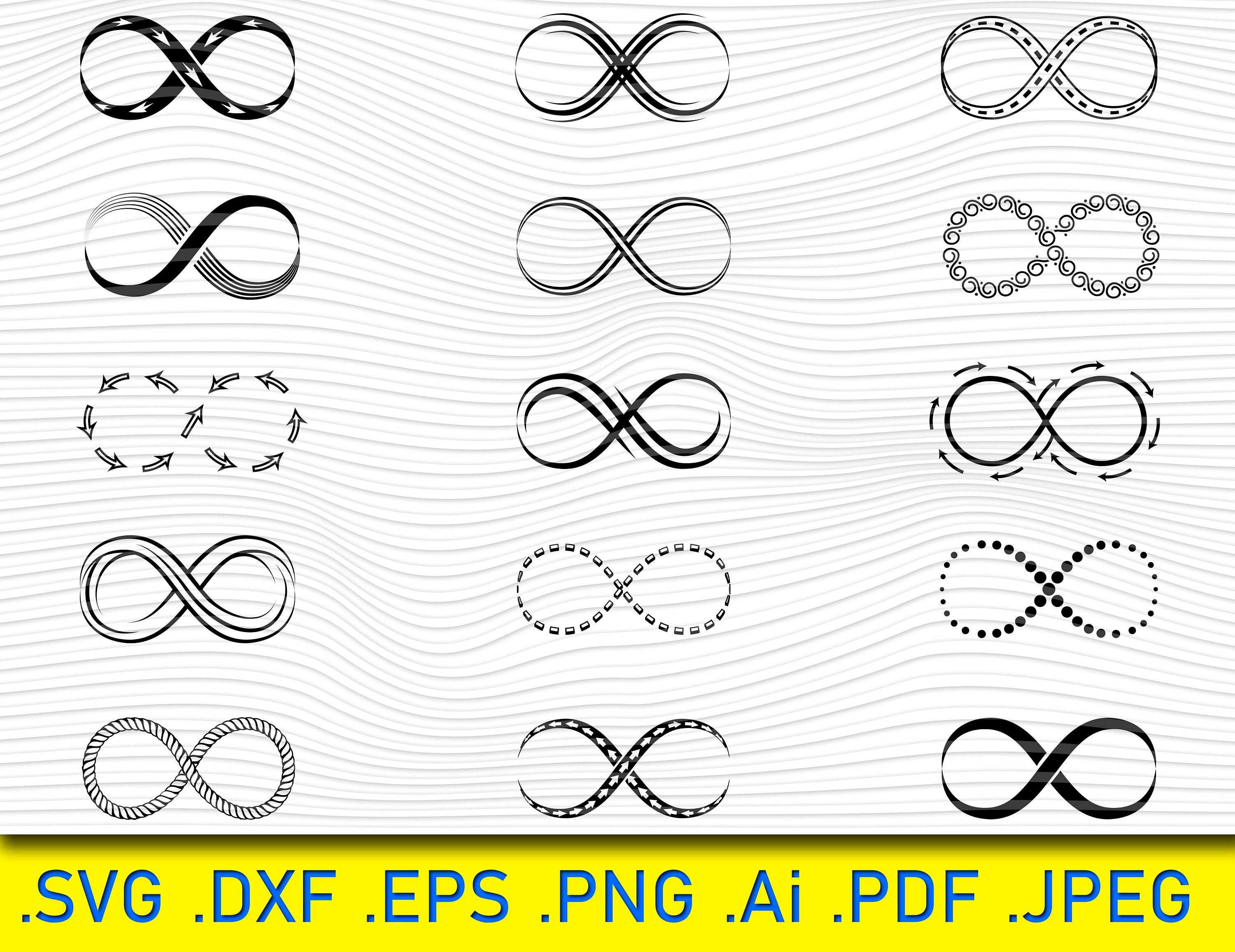 Infinity Symbol SVG Bundle: Line Art Designs (digital Download) - Etsy