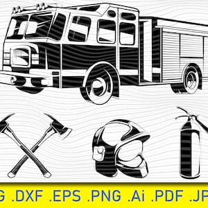 Paquete SVG de bombero, bombero SVG, bombero DXF, bombero PNG, bombero EPS, bombero Vector, archivos de corte de bombero, imágenes prediseñadas