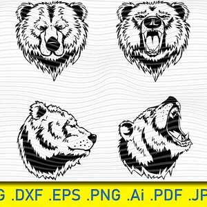 Fichiers clipart Roi ours à couper, silhouette vecteur ours, ours svg, téléchargement immédiat Grizzly, ours svg coupe fichiers, fichier vectoriel Papa ours, grizzly