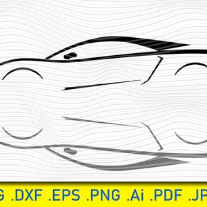 Sports Car SVG: Racing Clipart, Cricut & Silhouette Cut Files