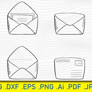 Opened Envelope, Mail SVG - Open Mail Svg, Envelope Svg, Email Svg, Letter Svg, Mail Clipart, Mail Icon Svg, Email Outline Vector, Mail, Svg