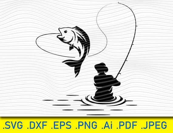 Bass Jumping SVG Fishing SVG Bass Fishing Clipart Fisherman - Etsy Finland