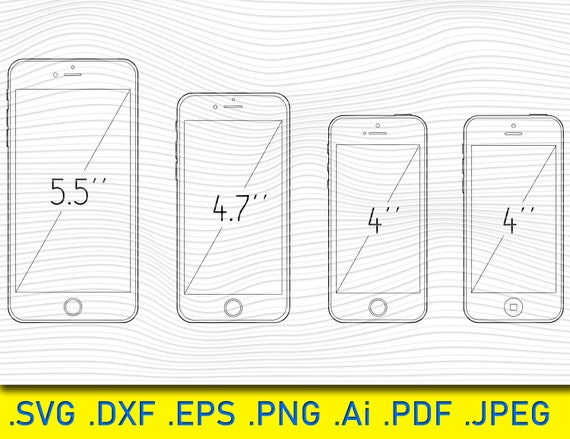Phone Sizes Comparation Phone Outline SVG Clipart Phone Cut | Etsy