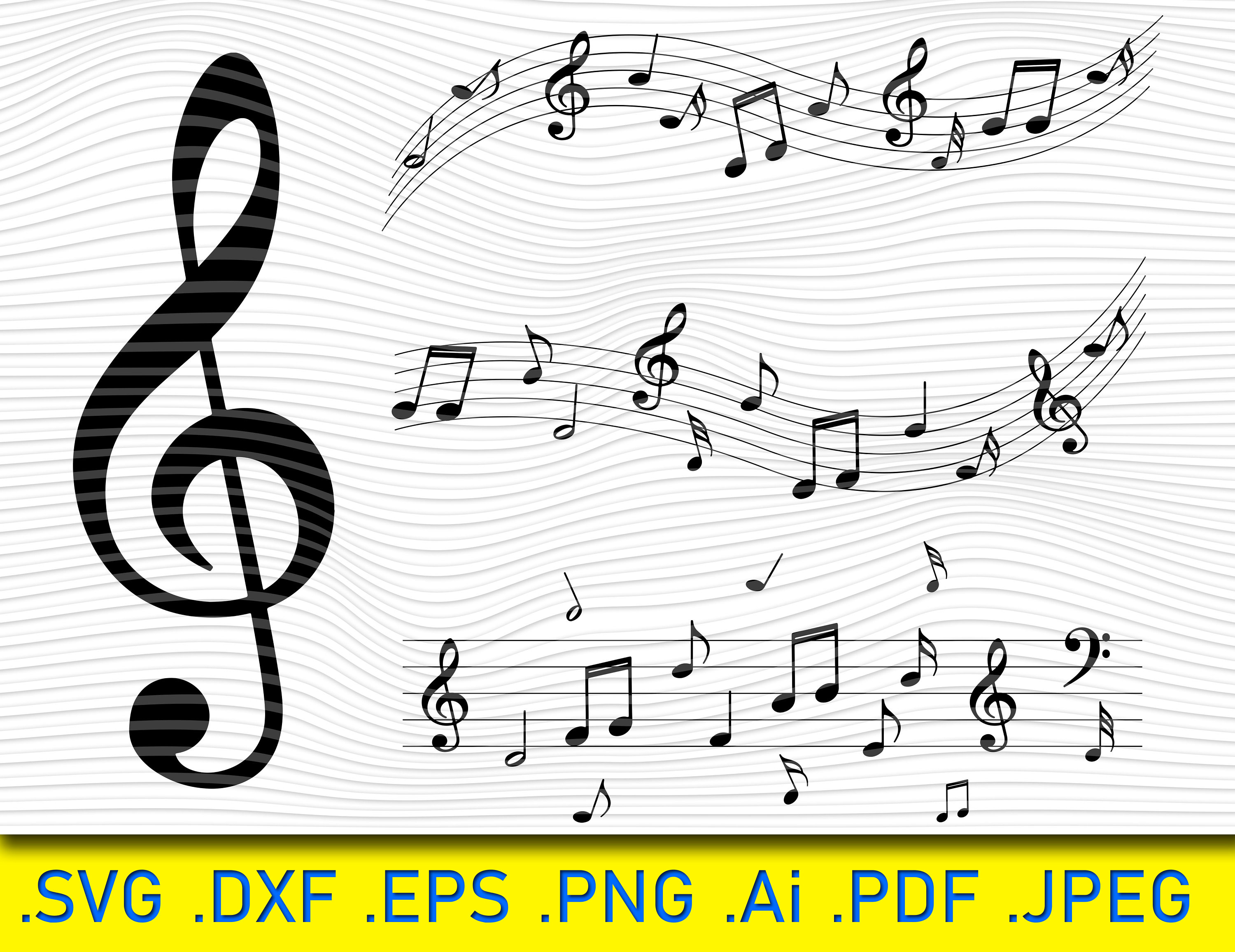 Music Notes Svg Music Svg Music Sheet svg Music stencil Etsy