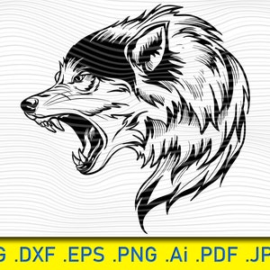 Lupo Svg, Faccia laterale, Lupo Svg, Testa di lupo Svg, Faccia di lupo Svg, Bestia selvaggia Svg, Faccia di lupo Svg, Lupi Svg, Lupo ululante Svg, Testa di lupo, Vettore