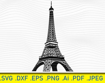 Eiffel Tower SVG: Paris Clipart, Cricut Cut Files (Instant Download)