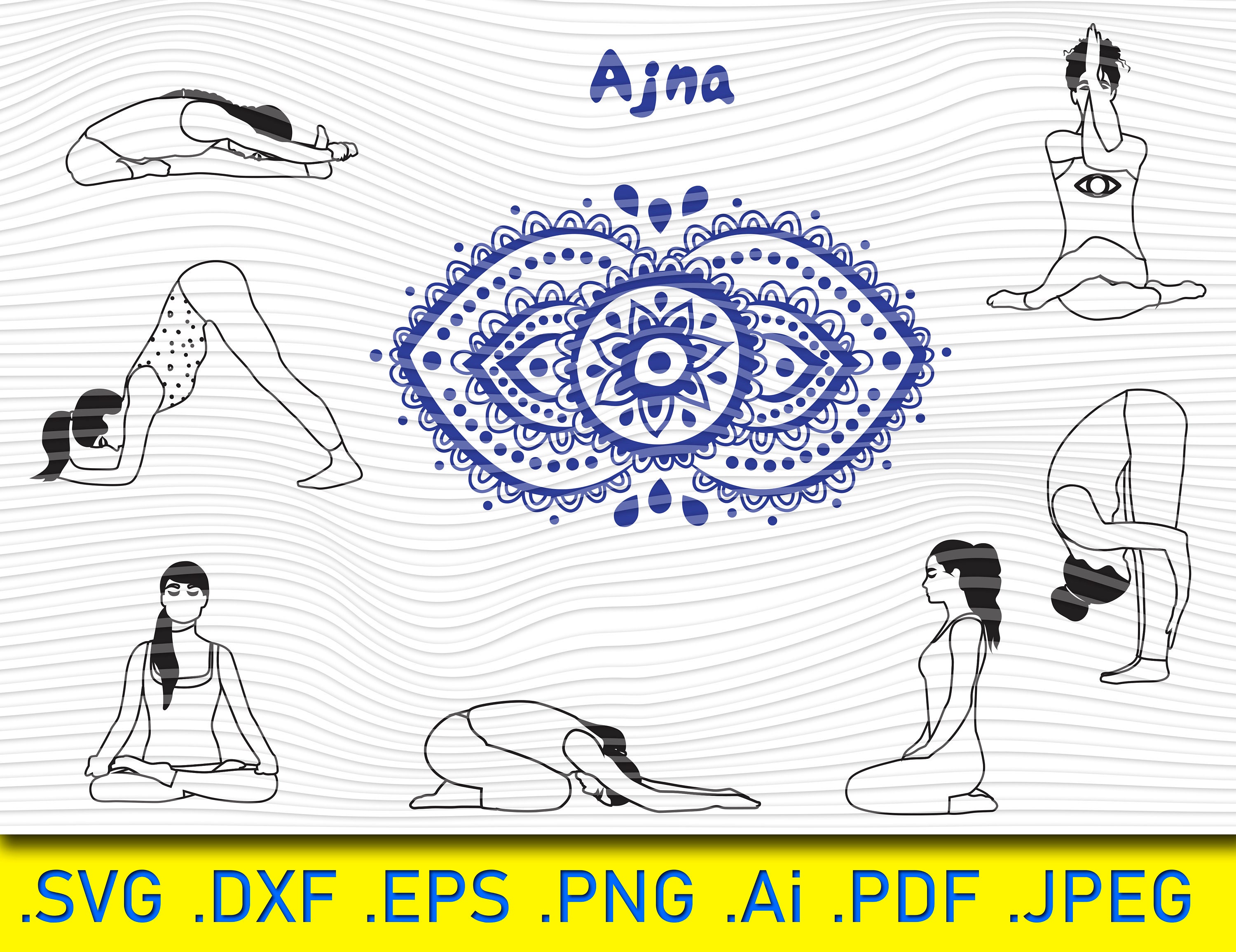 Svg Chakra Yoga Symbol Ajna Mandala Symbol Vector Layered Cut Etsy