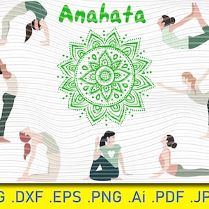 Anahata Chakra Mandala Vector: Yoga Symbol, SVG PNG EPS Cut File