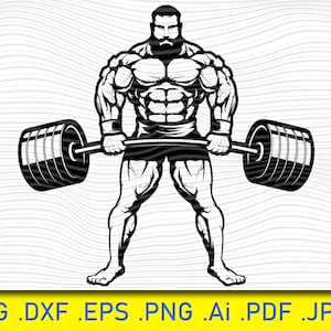 Mascot Gym Man, Muscle, Flexing, Bodybuilding, Gym, Fitness Pose, Bicep SVG, Bodybuilder Svg, Weightlifter Arm svg,Workout Man, Strong Power