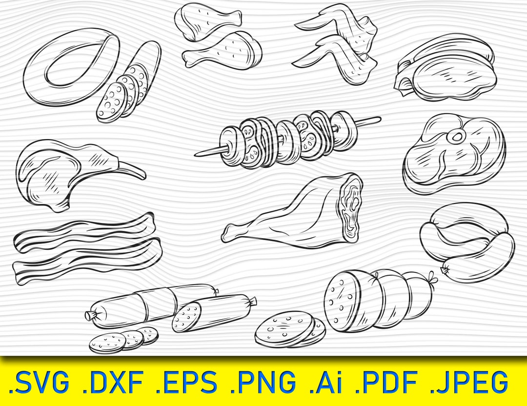 12 Meat SVG, Meat PNG, Meat Clipart, Meat Cut File, Meat Stencil, Meat
