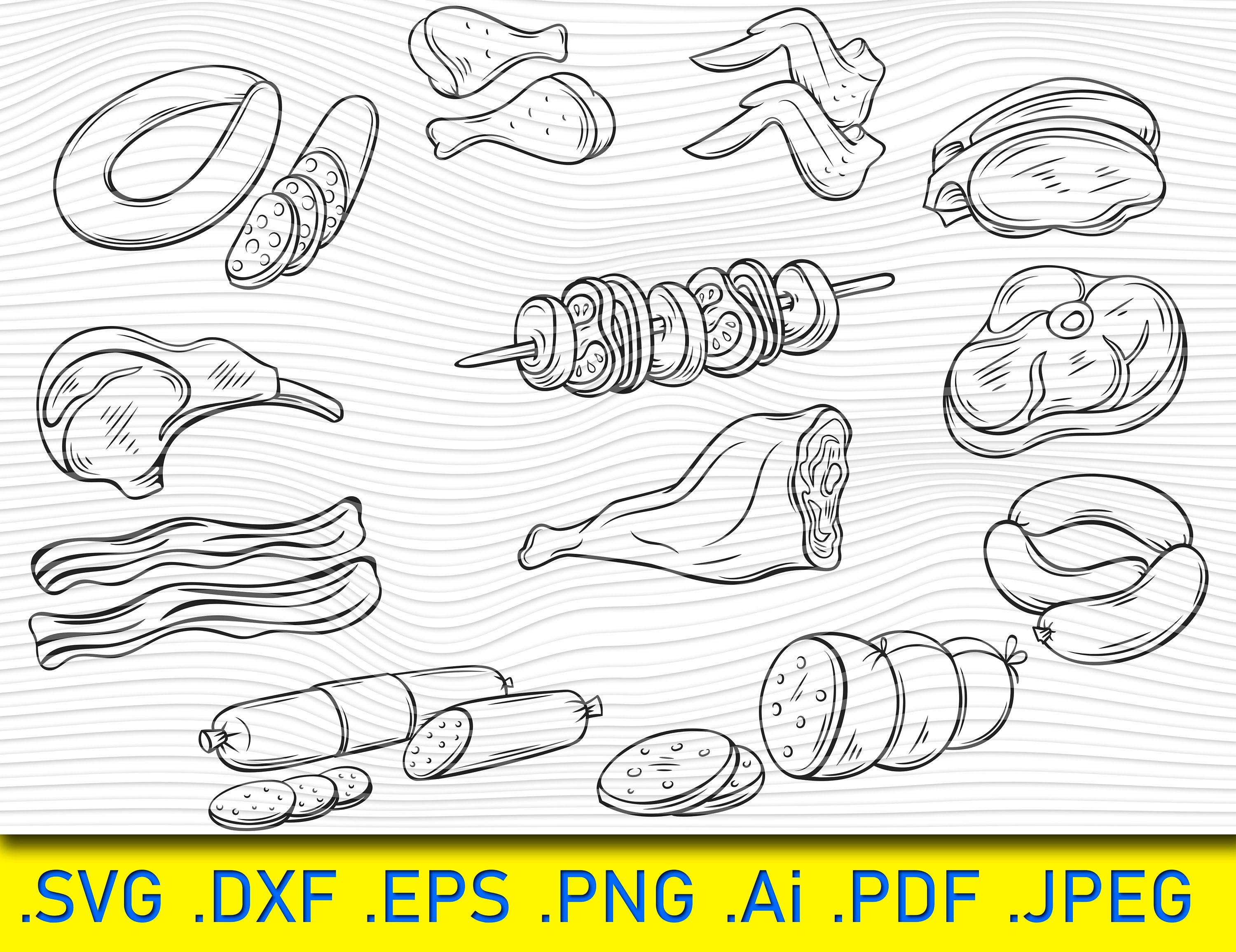 12 Meat SVG Meat PNG Meat Clipart Meat Cut File Meat Etsy